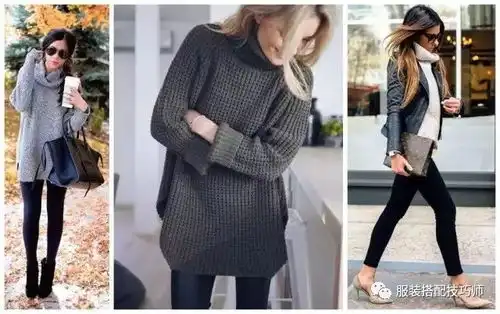服装搭配秋冬高领毛衣这样穿,简直又瘦又好看
