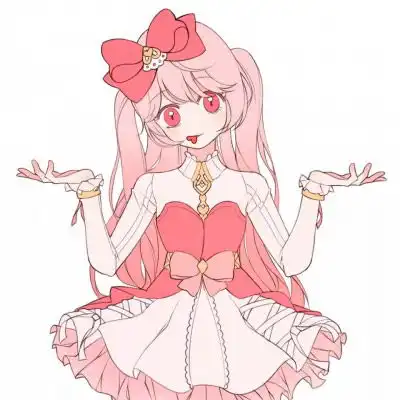 粉色系卡通姐妹头像可爱卖萌一对
