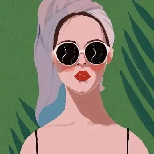 插画女生头像
