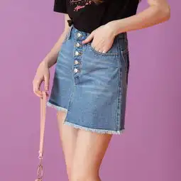 美特斯邦威半身裙女毛边牛仔裙不规则a字裙短裙子包臀裙图片大全邮乐官方网站
