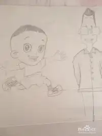怎样画大头儿子小头爸爸的简笔画
