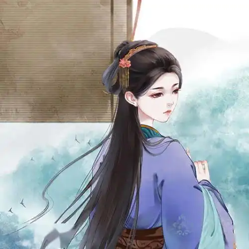 意境古风漫画女生头像相恨不如潮有信相思始觉海非深
