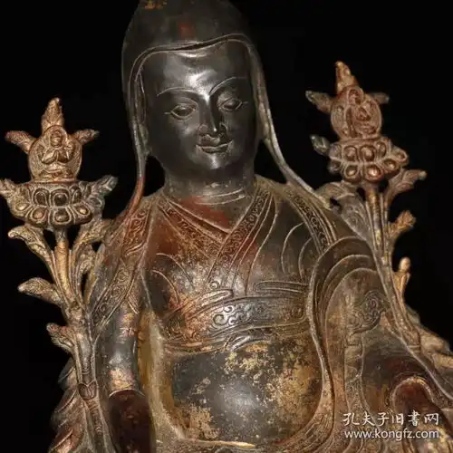 纯铜泥金佛像宗喀巴大师一尊摆件
