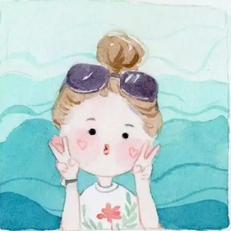 手绘卡通女孩头像,这类的女头才是最流行的
