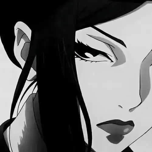 超好看的黑白动漫女生头像
