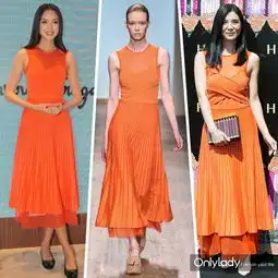 张梓琳杨采妮风琴裙名媛风优雅斗艳
