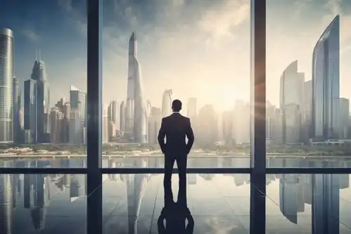 单人背影企业精神人物剪影摄影图片摄影
