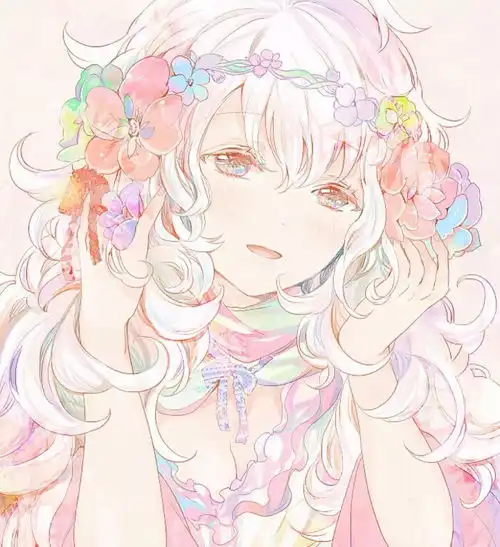 唯美少女小清新温馨花治愈萌二次元堆糖,美好生活研究所
