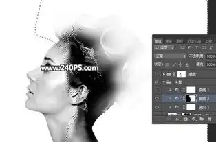 photoshop合成轻柔飘逸的黑白烟雾头像
