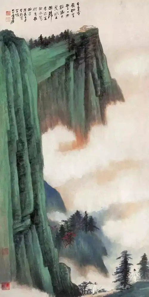 张大千画山笔下云海最美
