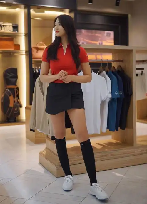 模特美女爱打高尔夫球场最美风景她的曲线太火辣
