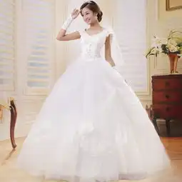 梦缘天承一字肩婚纱礼服新款2013韩版公主新娘结婚绑带款hs107
