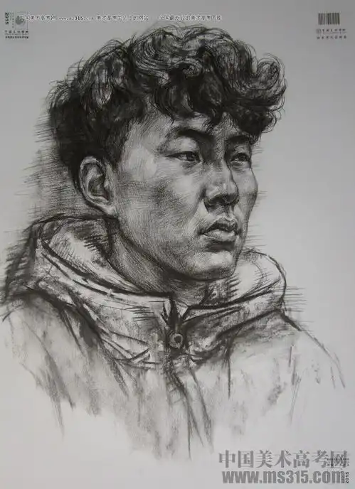 2015年中国美术学院素描高分卷13
