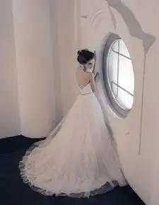 欧美白色嫁衣新娘图片
