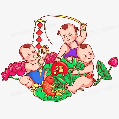手绘福星荷花娃娃人物png图片素材免费下载手绘png30003000像素
