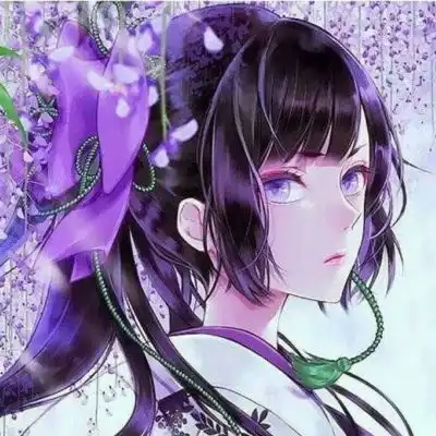 紫色系动漫头像女生,紫色颜色比较亮
