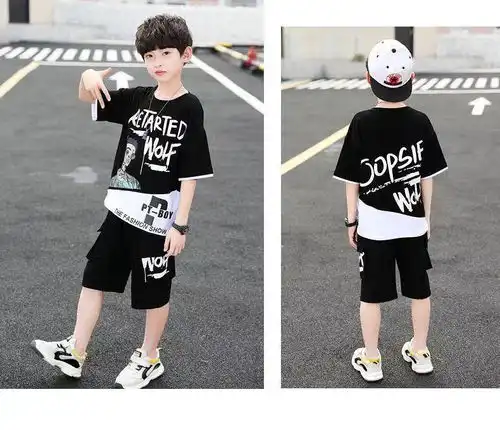 男童夏装短袖套装中大童帅气薄款男孩时髦童装儿童夏季韩版潮童款
