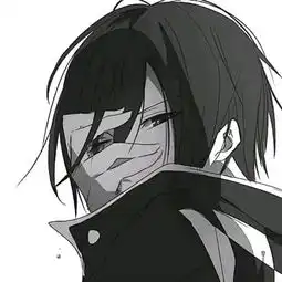 二次元黑白男生qq动漫头像
