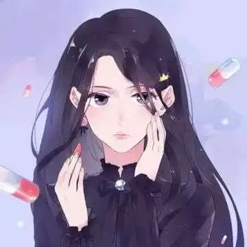 黑色系冷酷女生动漫头像
