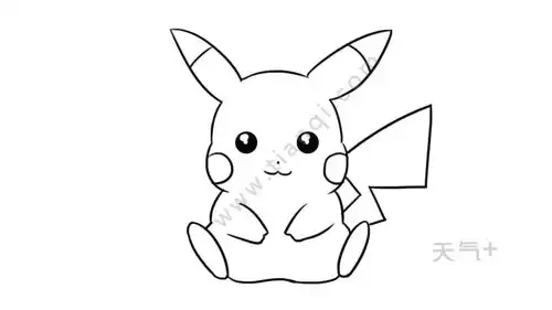 皮卡丘简笔画最萌皮卡丘的画法
