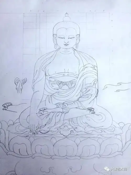 佛说造像度量经释迦牟尼头像度量绘画步骤法
