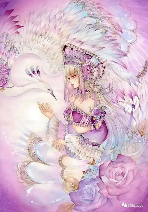 创艺者妮娜的水彩宫廷华美的蕾丝,仙气飘飘的独立动漫手绘
