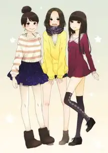 求黑发蓝瞳,黑发黑瞳的动漫少女图
