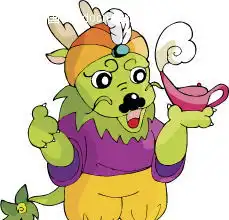 卡通插画举茶壶的狮子ai素材免费下载红动网
