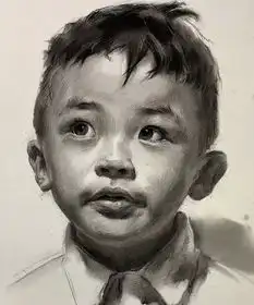 第三三七集朱传奇教你画正面好奇神情的男童素描头像
