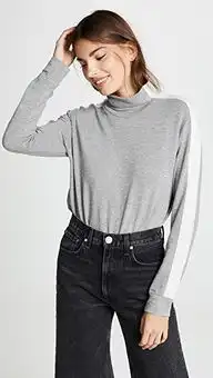 monrow暗色杂色柔软高领上衣shopbop
