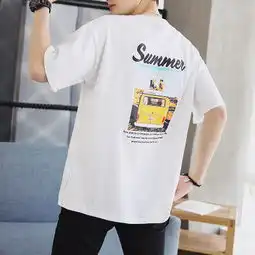 男士短袖t恤圆领潮流青年2019新款夏季纯棉衣服日系潮牌情侣
