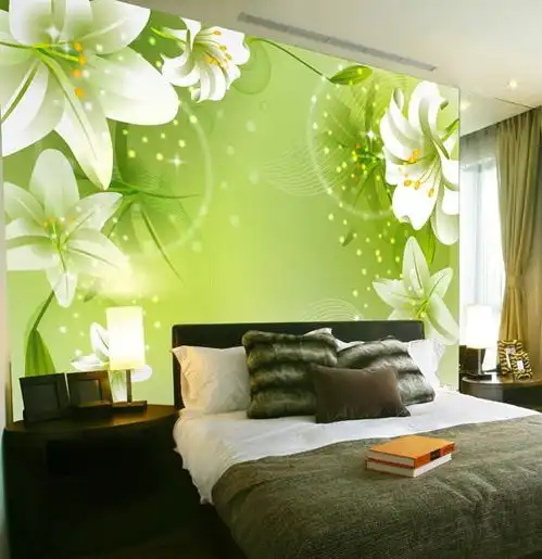 浪漫温情的卧室床头背景墙装修效果图
