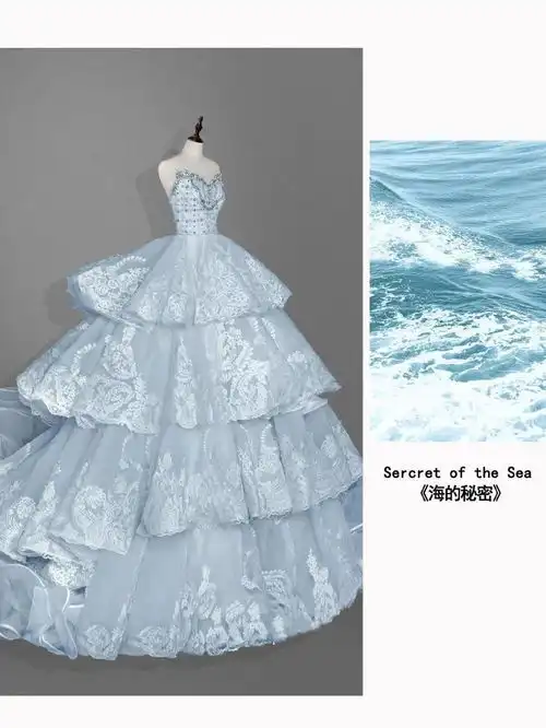 服装设计图丨迪士尼公主的婚纱礼服
