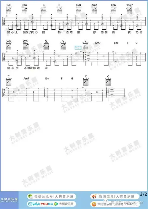 桥边姑娘吉他弹唱教学
