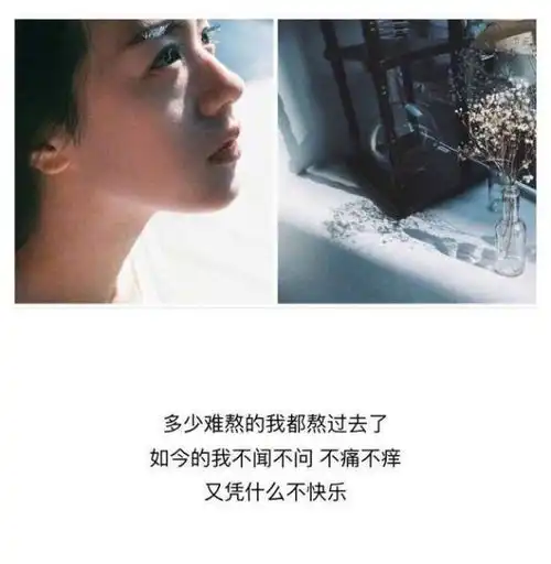 多少难熬的都熬过去了如今的我不闻不问不痛不痒我要快乐
