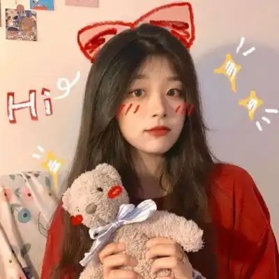 女生头像新年必用红色系牛气冲天
