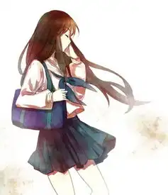 卡通女孩侧面站姿急
