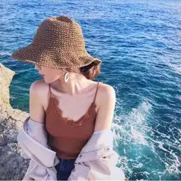 女生清新头像唯美侧脸
