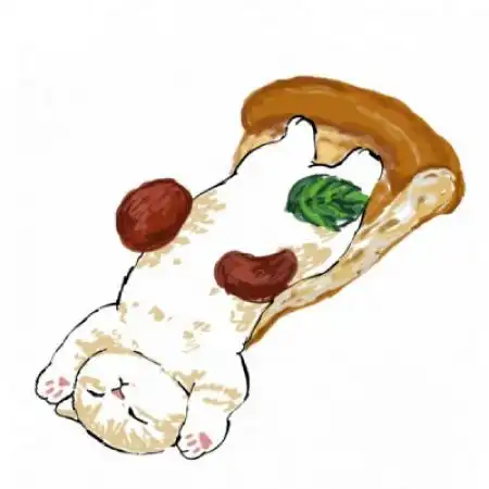 手绘小猫可爱微信头像,小猫抱着水果美食的
