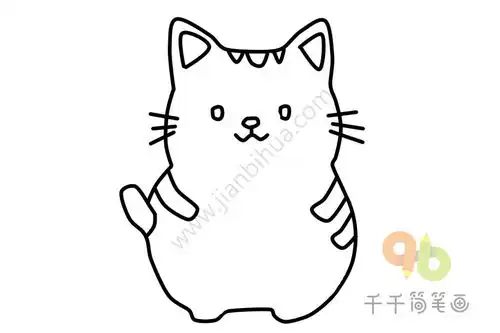 卡哇伊猫简笔画画法
