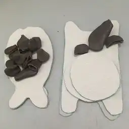手工布艺猫和鱼情侣钥匙包

