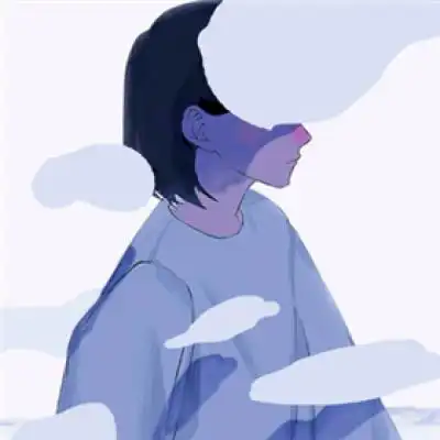 小清新蓝色系动漫女生头像
