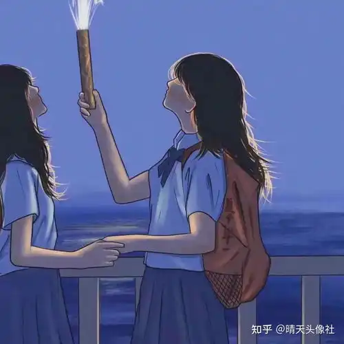 值得收藏的二人四人闺蜜头像愿你如星如月
