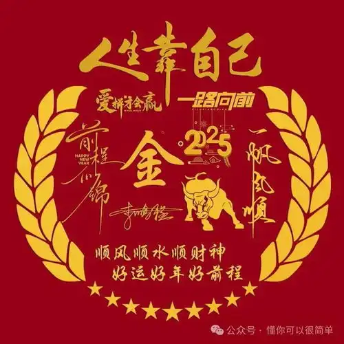 2025姓氏头像第6期,2025招财好运一路向前个性签名头像,请查收
