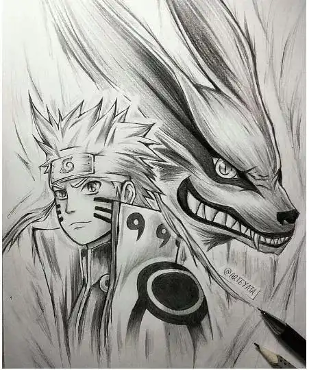 火影忍者手绘高清大图,快来认领最帅的他吧
