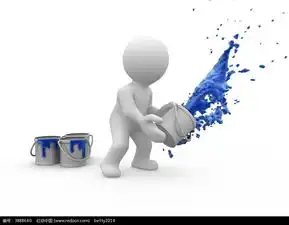 泼油漆的厨师3d小人
