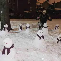 女儿的雪人被毁坏母亲发怒堆43个雪人
