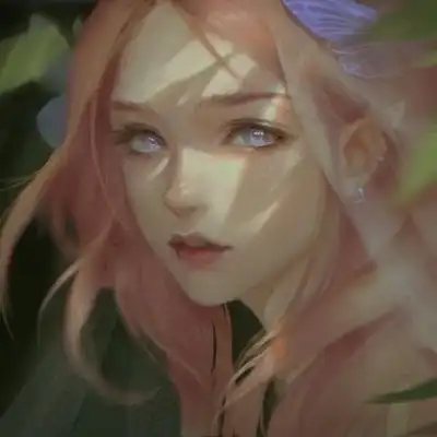 唐崎夜雨自截插画个性女生头像
