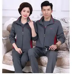 春秋季中老年男士开衫棉宽松加大码三件套情侣卫衣外套运动服套装
