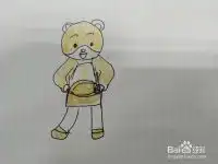 端盘子的小熊简笔画怎么画,怎么画端盘子小熊
